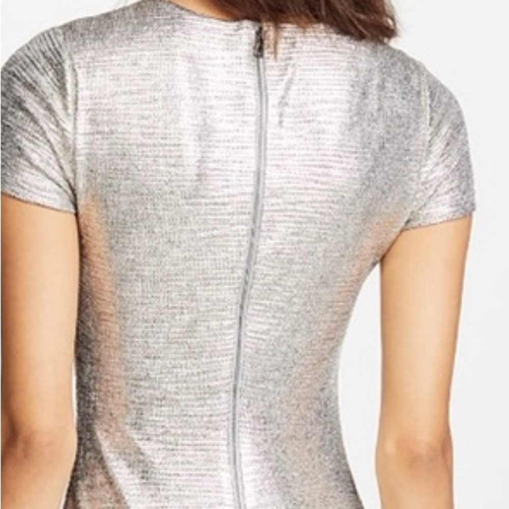 Alice + Olivia NWT Delora Silver Foil Dress - Picture 10 of 12